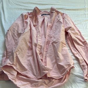 Men’s light pink Ralph Lauren button-up long sleeve, size M